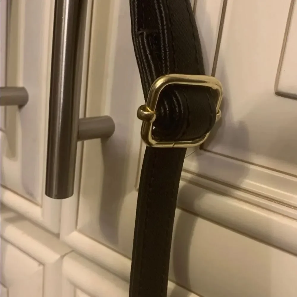 Nicole Miller Black & Gold Satchel Purse -